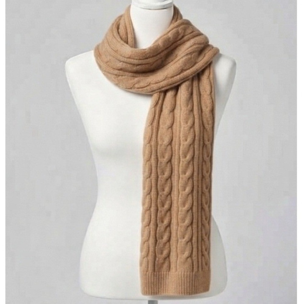 Style & Co Neutral Tan Cable Knit Convertible Wrap Scarf One Size NWT